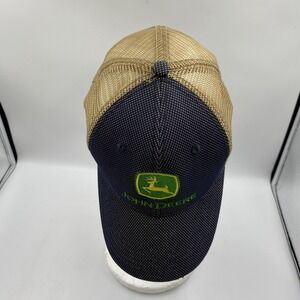 John Deere Hat Cap Strap Back Blue Tan Mesh Trucker Embroidered Mens‎ Green Farm